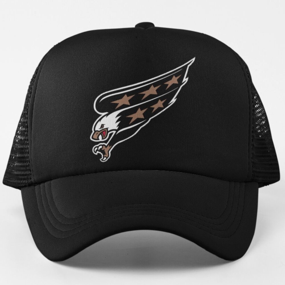 NEW Washington Capitals Reverse Retro Eagle Foam Trucker Snapback Hat BLACK